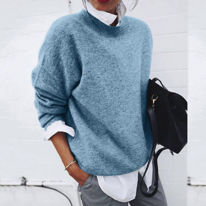 Women's Cashmere Blend Sweater | Classic Round Neck Knit