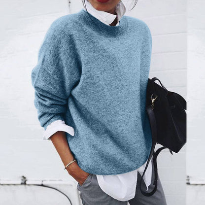 Women's Cashmere Blend Sweater | Classic Round Neck Knit