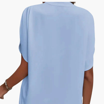Women's V-Neck Blouse | Short Sleeve Relaxed Fit