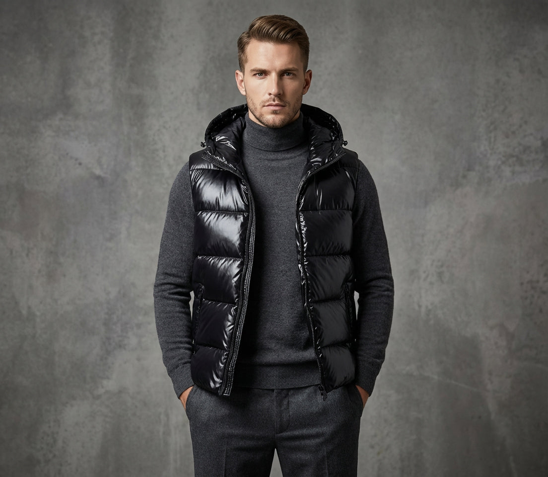 Men's Hooded Puffer Gilet | Lightweight Insulated Sleeveless Jacket