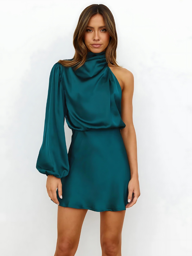 Daciana | One-Shoulder Satin Style Dress