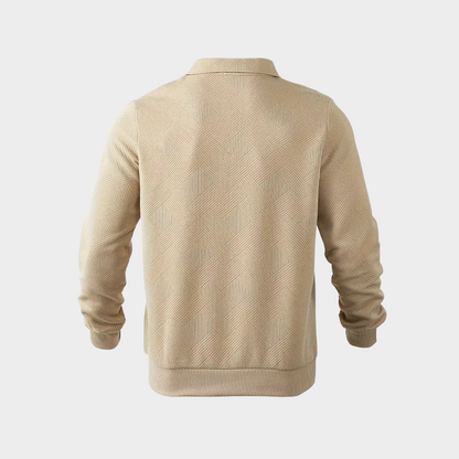 Men's Quarter-Zip Sweater | Geometric Print Knit