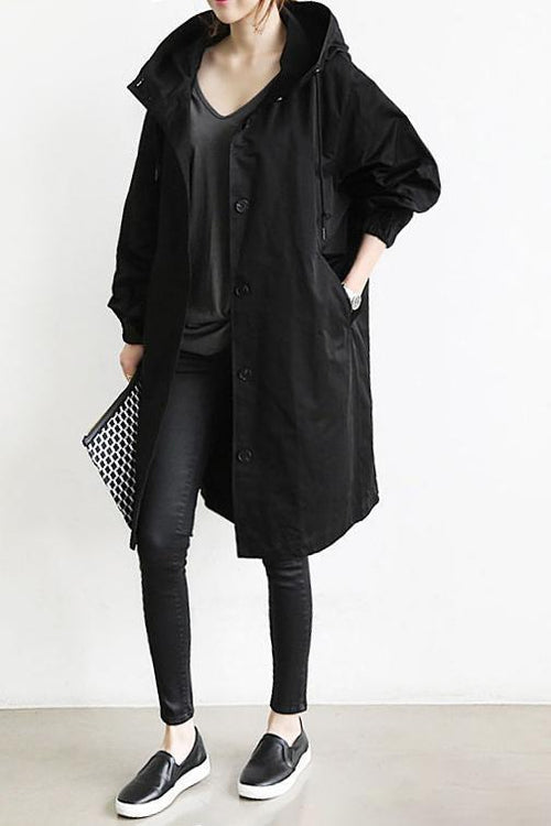 Women's Waterproof Hooded Trench Coat | Lightweight Rain Jacket