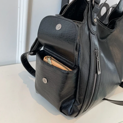 Vegan Leather Shoulder Bag | Everyday Structured Tote