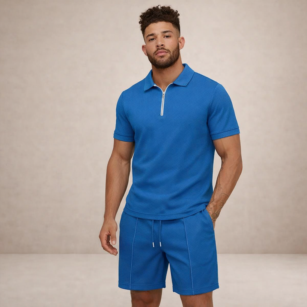 Men's Polo & Shorts Set | Breathable Slim Fit Summer Outfit