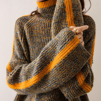 Women’s Chunky Knit Turtleneck Sweater | Wool Blend