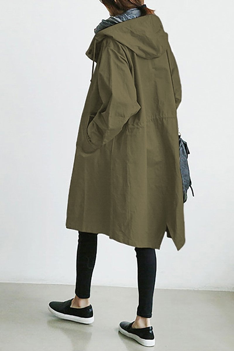 Women's Waterproof Hooded Trench Coat | Lightweight Rain Jacket