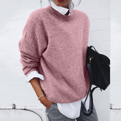 Women's Cashmere Blend Sweater | Classic Round Neck Knit