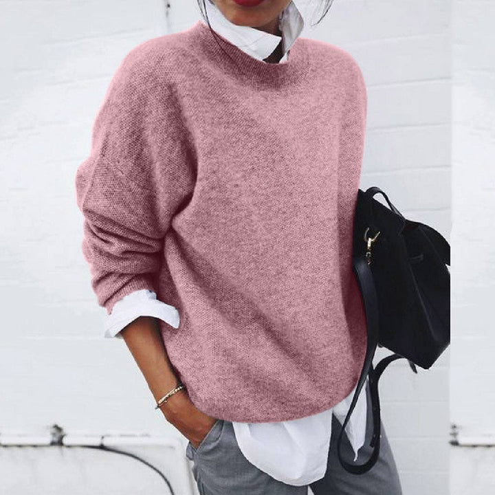 Women's Cashmere Blend Sweater | Classic Round Neck Knit