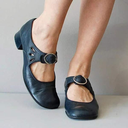 Women's Leather Style Low Heel Shoes | Timeless Everyday Elegance