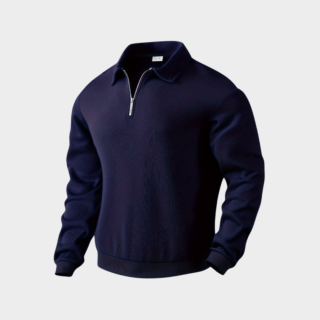 Men's Quarter-Zip Sweater | Geometric Print Knit