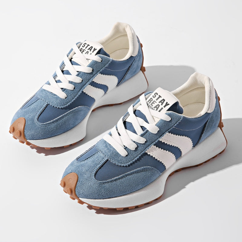 Women's Retro Trainers | Suede-Style Panel Sneakers