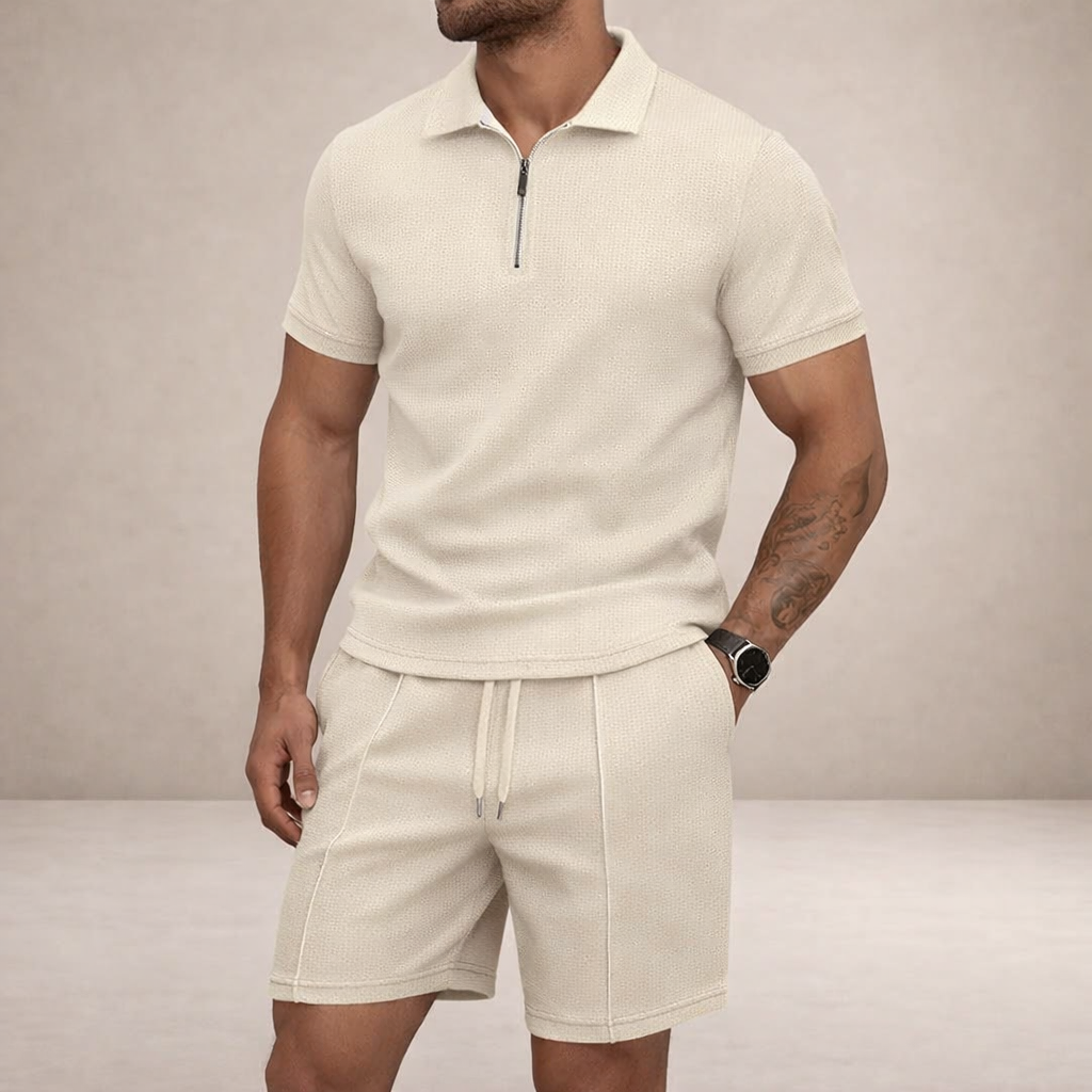 Men's Polo & Shorts Set | Breathable Slim Fit Summer Outfit