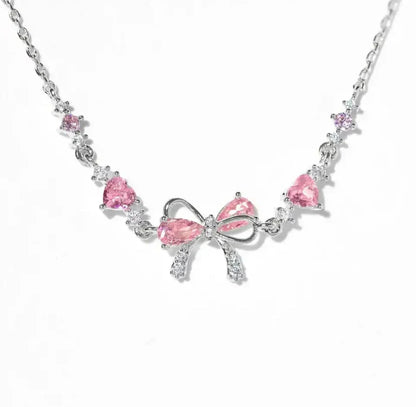 Heart Charm Bracelet | Crystal Bow Statement Jewellery