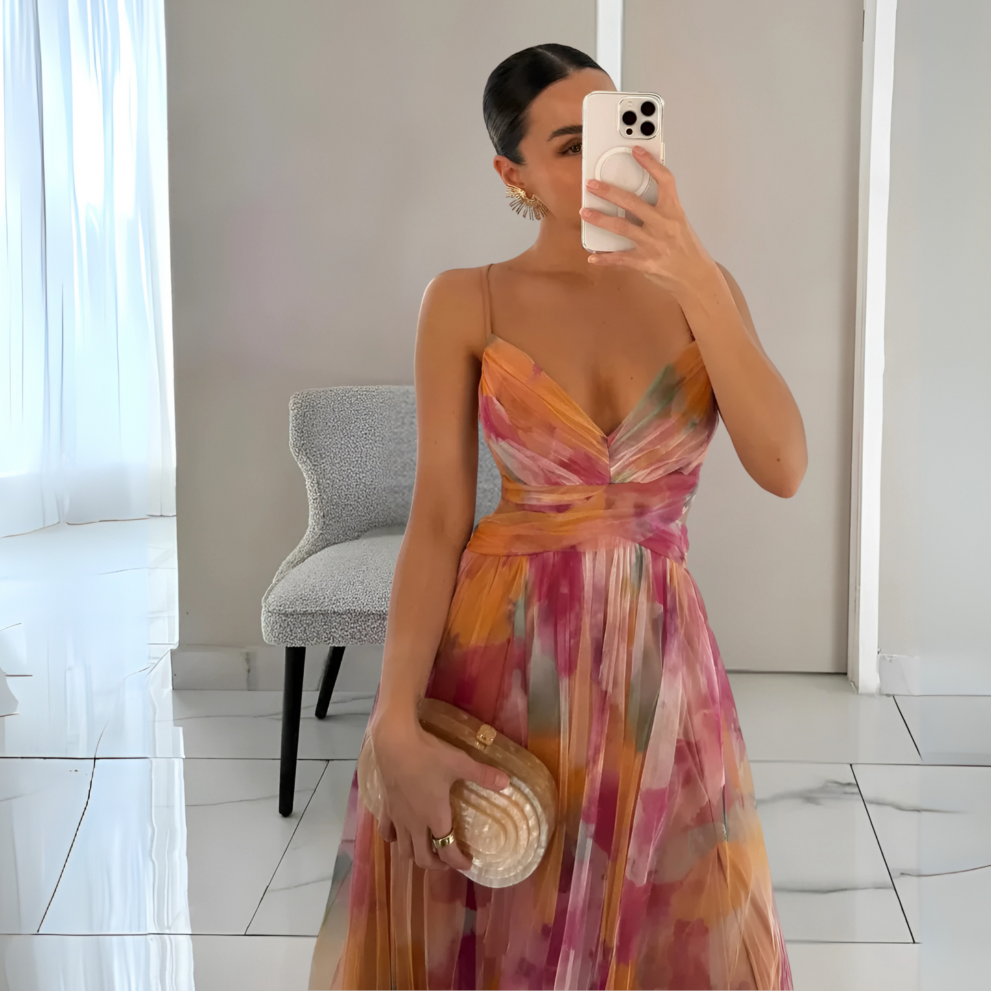 Women's Tiered Maxi Dress | Open Back with Tie Detail
