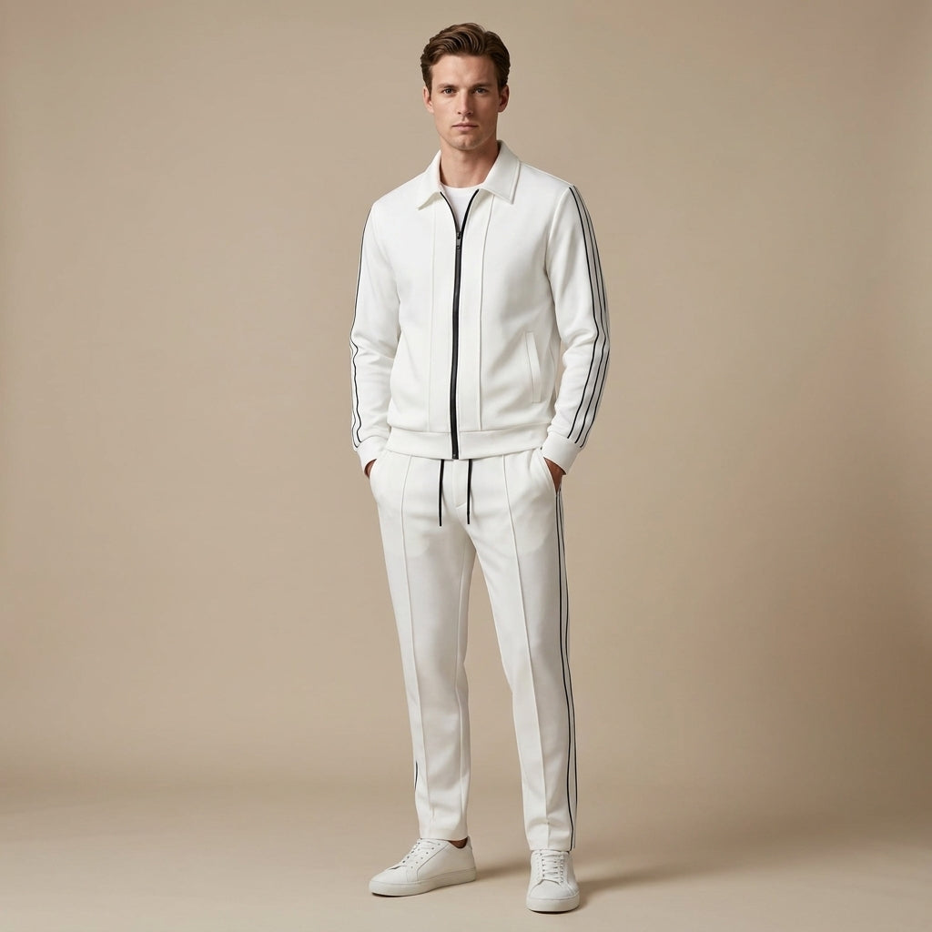 Men's Two-Piece Track Set | Stretch Stripe Athletic Style