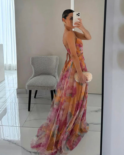 Women's Floral Maxi Dress | V-Neck Wedding Guest Style