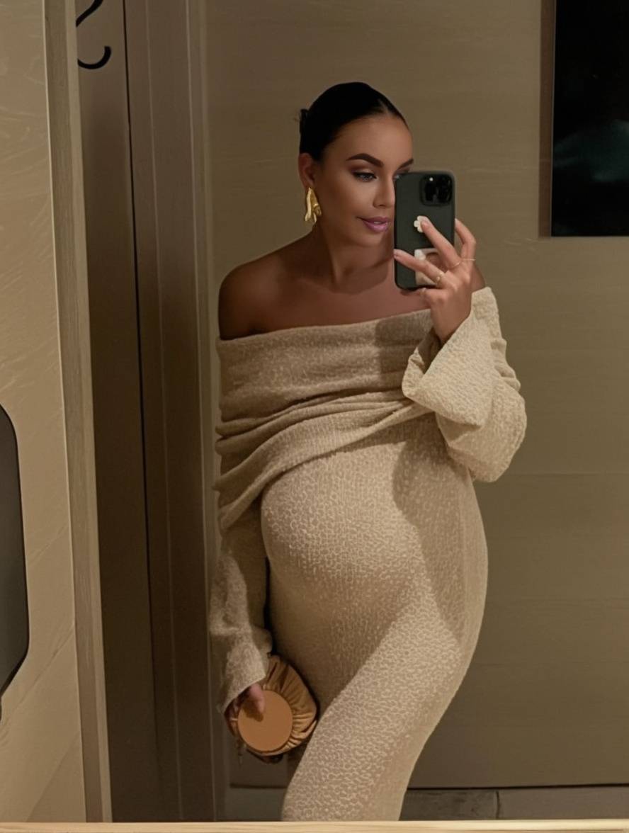 Women's Off-Shoulder Maternity Dress