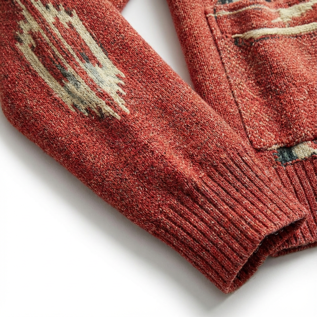 Men's Jacquard Knit Cardigan | Button-Front Smart-Casual Layer