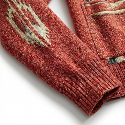 Men's Jacquard Knit Cardigan | Button-Front Smart-Casual Layer