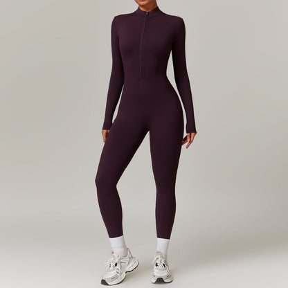 Women's Zip Jumpsuit | Body-Shaping Stretch Activewear