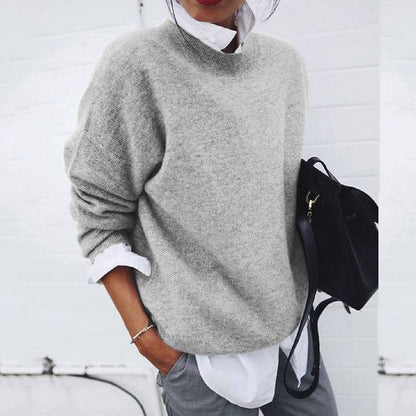 Women's Cashmere Blend Sweater | Classic Round Neck Knit