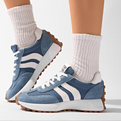 Women's Retro Trainers | Suede-Style Panel Sneakers