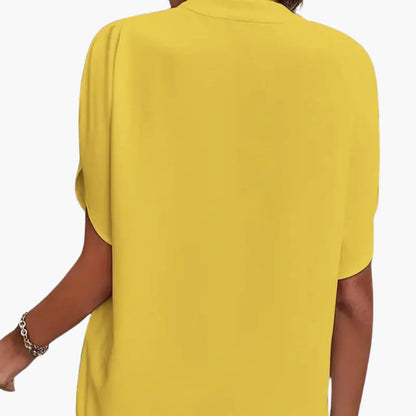 Women's V-Neck Blouse | Short Sleeve Relaxed Fit