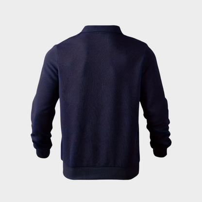 Men's Quarter-Zip Sweater | Geometric Print Knit