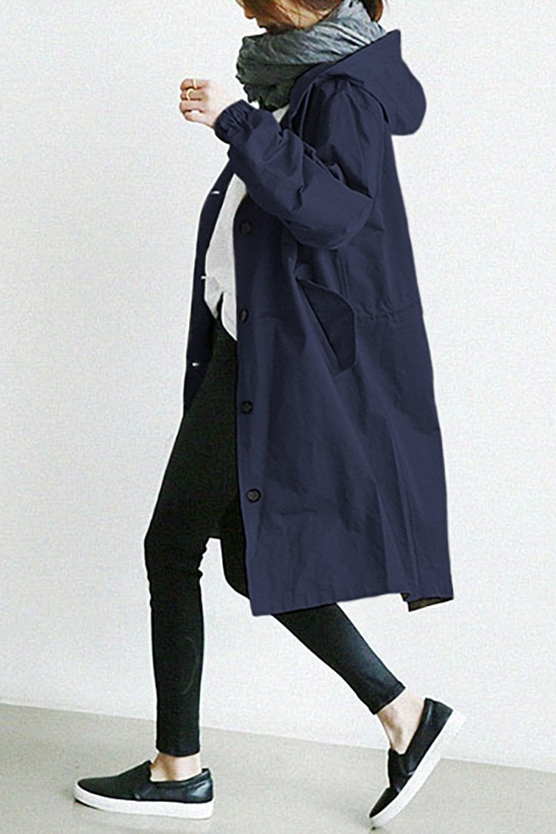 Women's Waterproof Hooded Trench Coat | Lightweight Rain Jacket