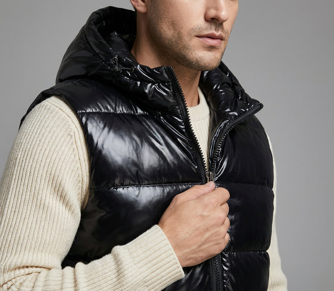 Men's Hooded Puffer Gilet | Lightweight Insulated Sleeveless Jacket