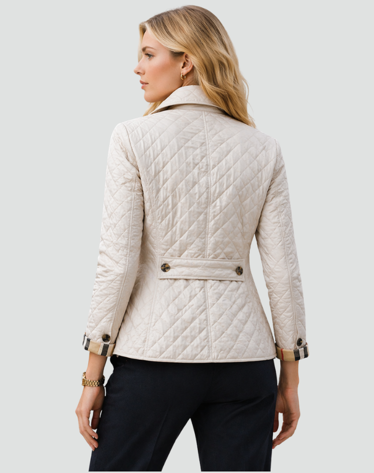 Women's Quilted Transitional Jacket | Regular Fit Collared Button-Up Coat