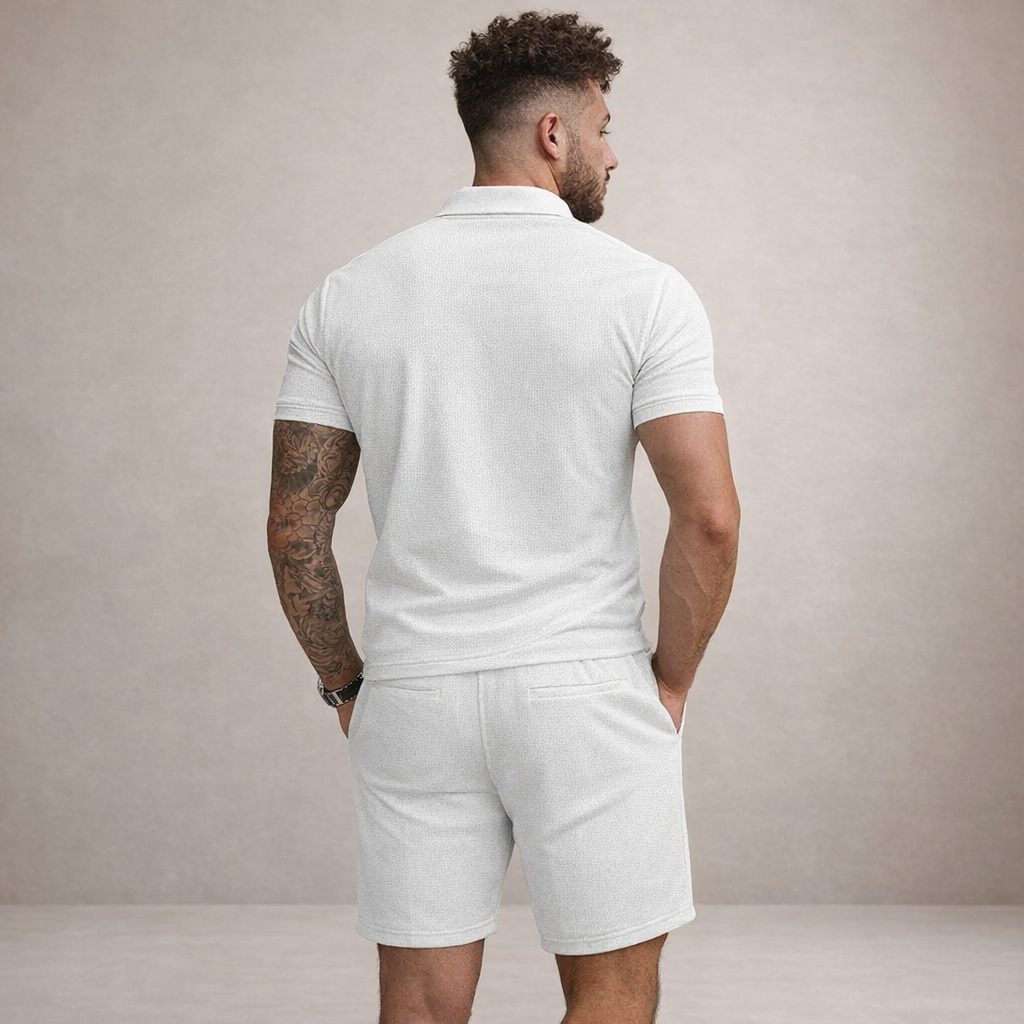 Men's Polo & Shorts Set | Breathable Slim Fit Summer Outfit