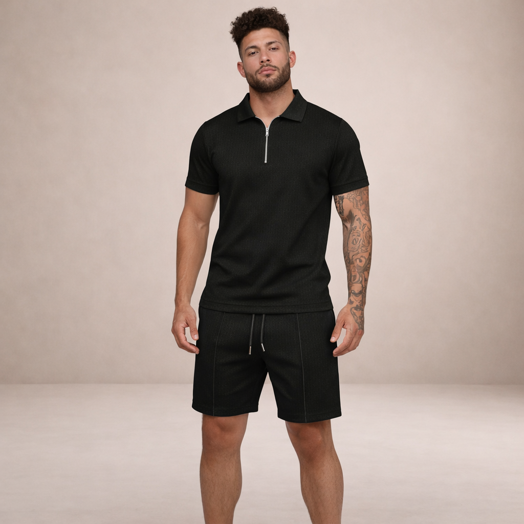 Men's Polo & Shorts Set | Breathable Slim Fit Summer Outfit