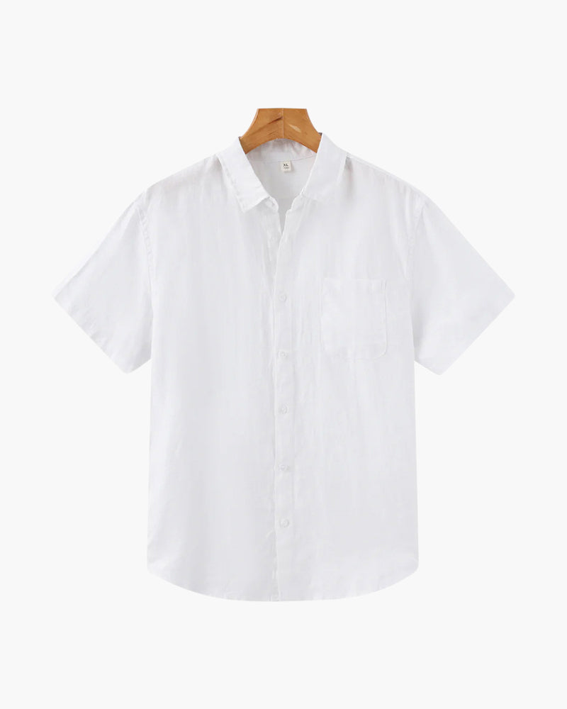 Men's Casual Button-Down Shirt | Chest Pocket Short Sleeve