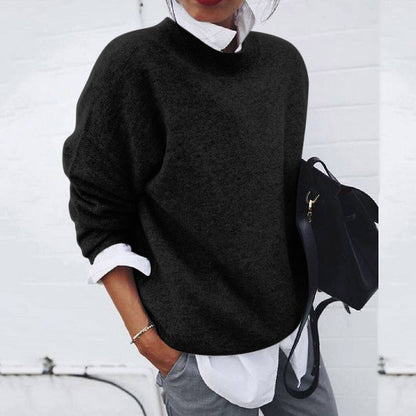 Women's Cashmere Blend Sweater | Classic Round Neck Knit