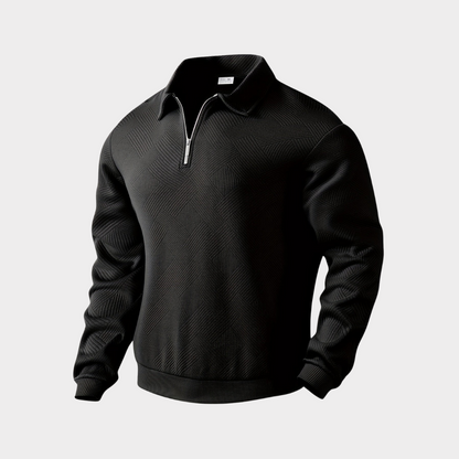 Men's Quarter-Zip Sweater | Geometric Print Knit