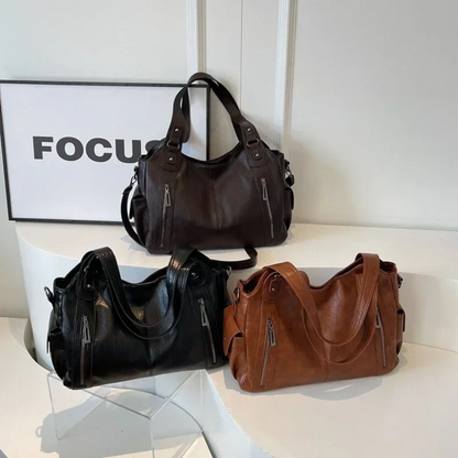 Vegan Leather Shoulder Bag | Everyday Structured Tote
