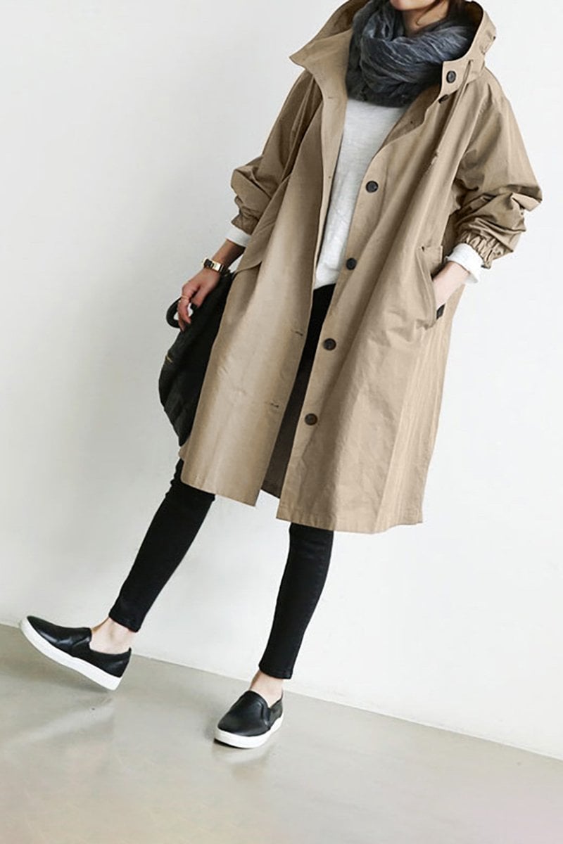 Women's Waterproof Hooded Trench Coat | Lightweight Rain Jacket