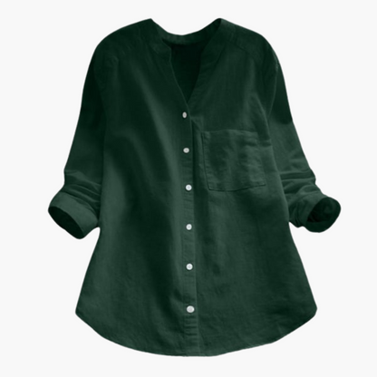 Women's Loose Blouse | Long Sleeve Stand-up Collar Shirt
