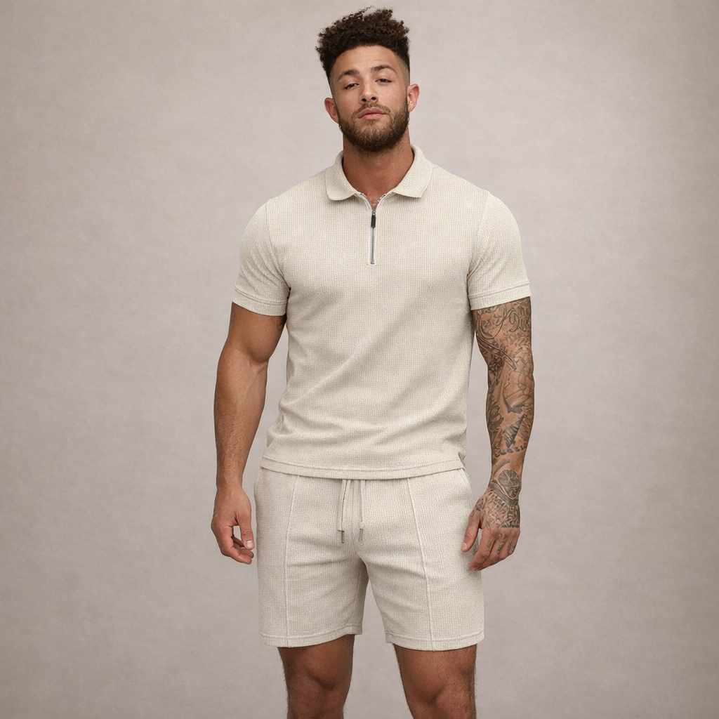 Men's Polo & Shorts Set | Breathable Slim Fit Summer Outfit