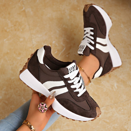 Women's Retro Trainers | Suede-Style Panel Sneakers
