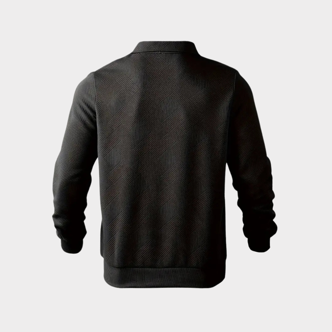 Men's Quarter-Zip Sweater | Geometric Print Knit
