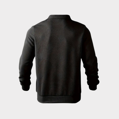 Men's Quarter-Zip Sweater | Geometric Print Knit