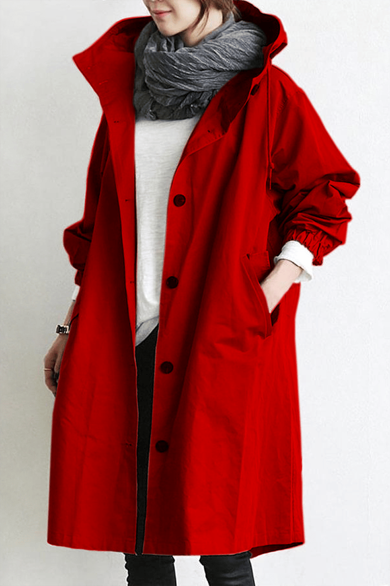 Women's Waterproof Hooded Trench Coat | Lightweight Rain Jacket