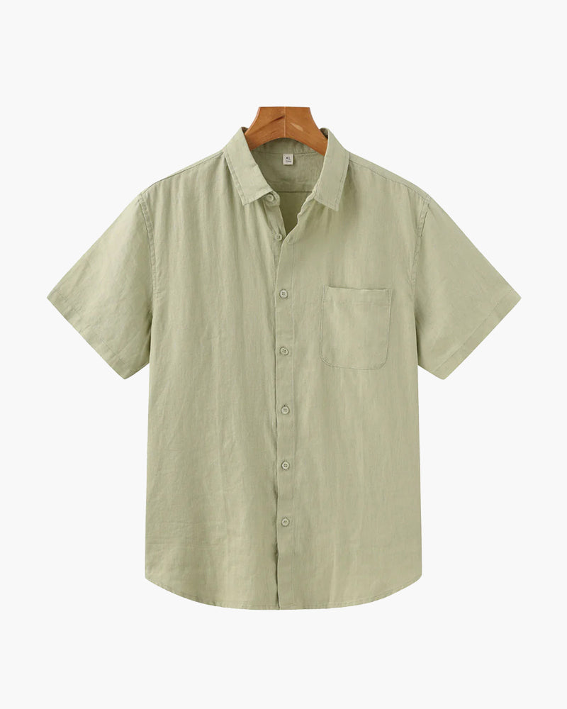 Men's Casual Button-Down Shirt | Chest Pocket Short Sleeve