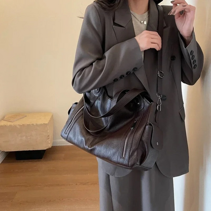 Vegan Leather Shoulder Bag | Everyday Structured Tote