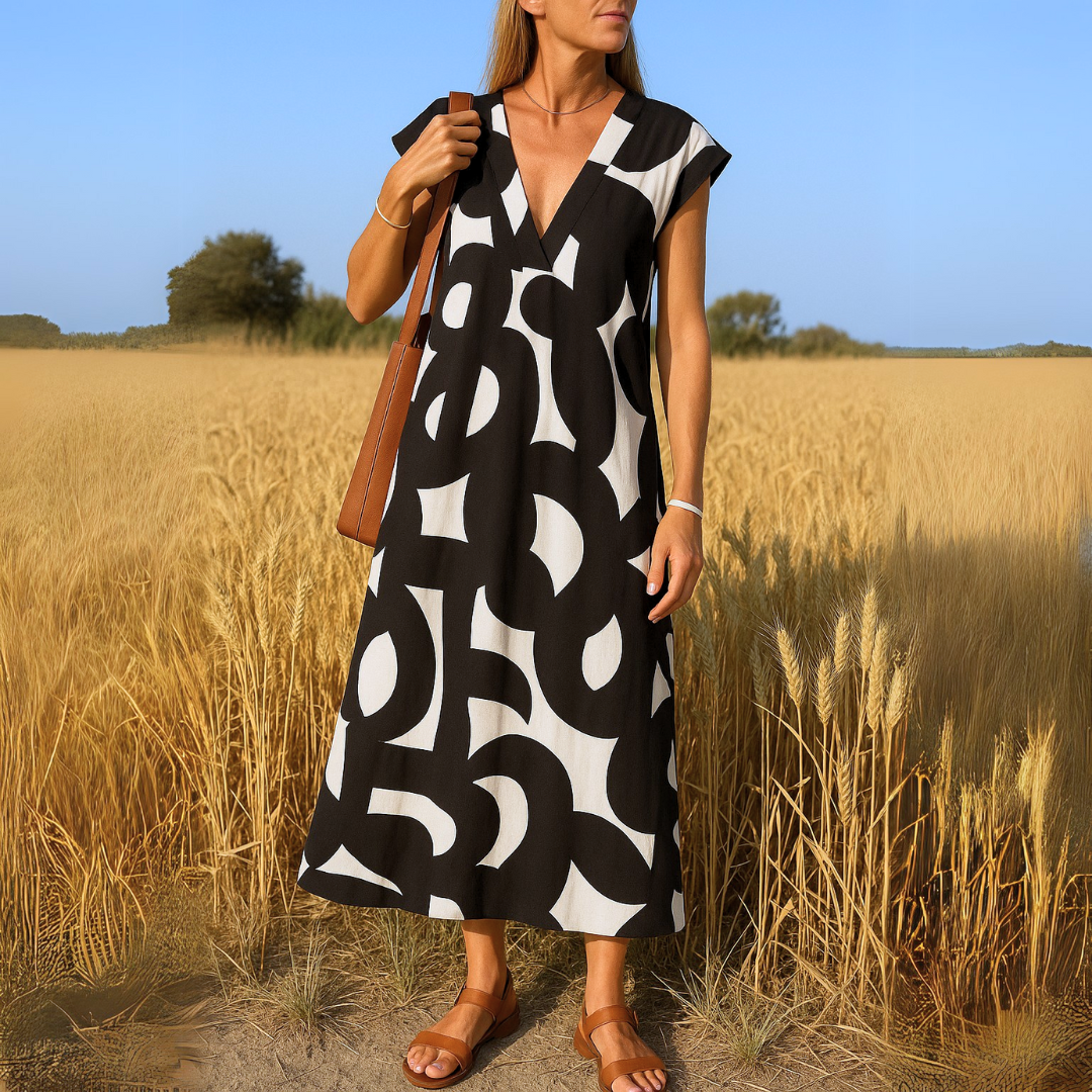 Women's V-Neck Summer Dress | Lightweight Holiday Everyday Wear