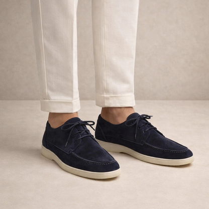 Men's Leather Style Loafers | Lace-Up Classic Closed Toe Shoes