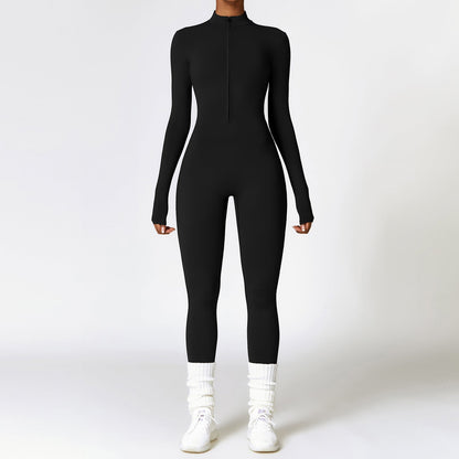 Women's Zip Jumpsuit | Body-Shaping Stretch Activewear